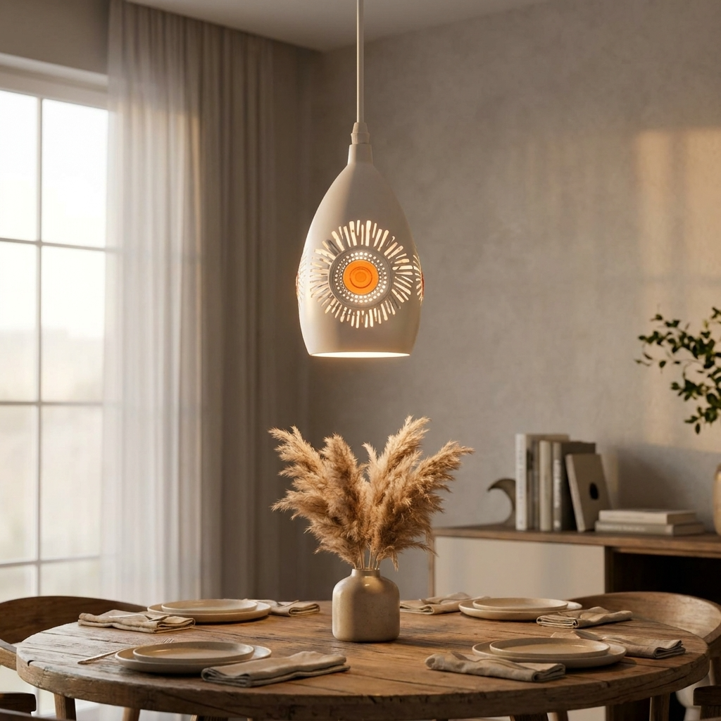 Modern White Metal Pendant Light E27 Hanging Light Lamp