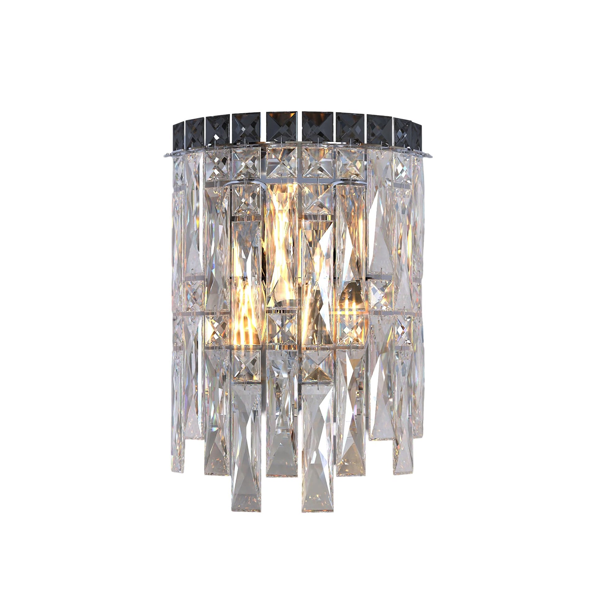 Modern crystal wall light E14, wall sconce no bulb, clear crystal fixture, chrome luxury wall lamp, bedroom wall lighting