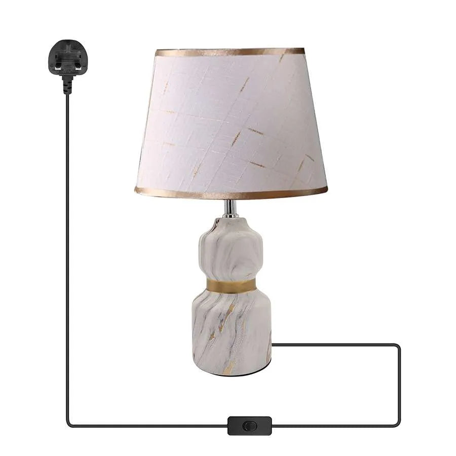 ceramic base fabric shade table lamp light