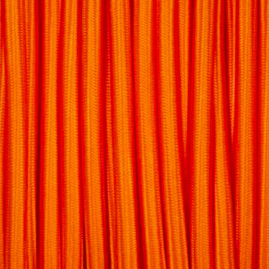 5m 3-aderige ronde vintage stoffen kabel Italiaans gevlochten flex 0,75 mm oranje ~4626