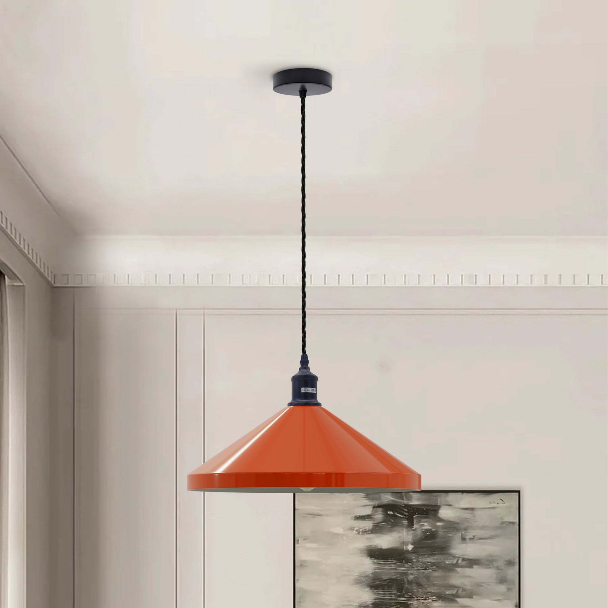 Orange Cone Lampshade Light