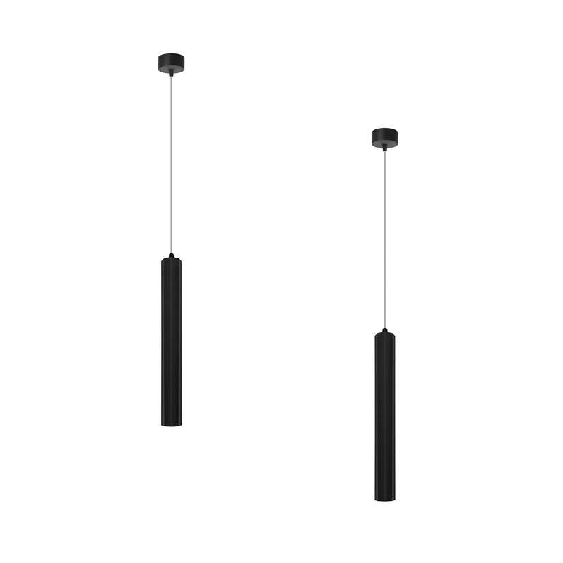 Modern Long Tube Aluminum Ceiling Pendant Cylindrical LED Light-2 Pack