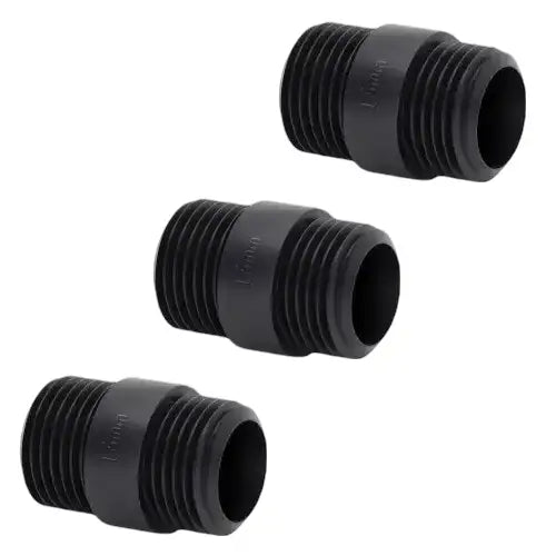 Zwarte stalen standaard schroefdraadconnector voor buisleiding 16 mm buitendraad -5617