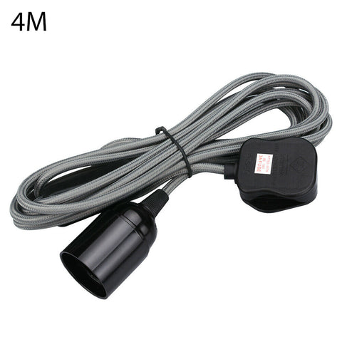 4m stoffen flexkabel plug-in hanglampset met lamphouder ~1497