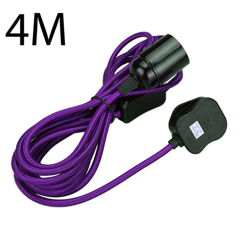 4m stoffen flexkabel plug-in hanglampset met lamphouder ~1497