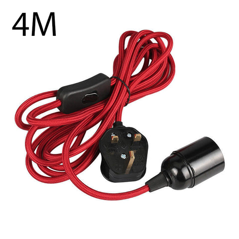 4m stoffen flexkabel plug-in hanglampset met lamphouder ~1497