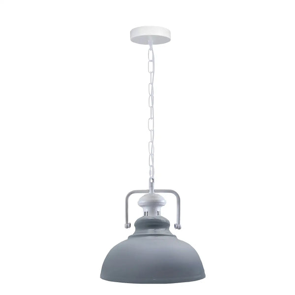 Vintage metalen hanglamp met enkele kop en E27-kap ~5641 – Ja / Grijs