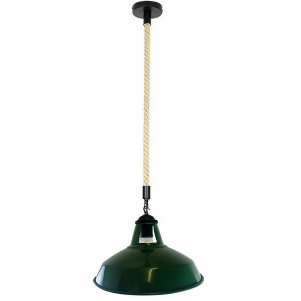 Hanglamp van henneptouw - E27-fitting ~5445 – Groente / Ja
