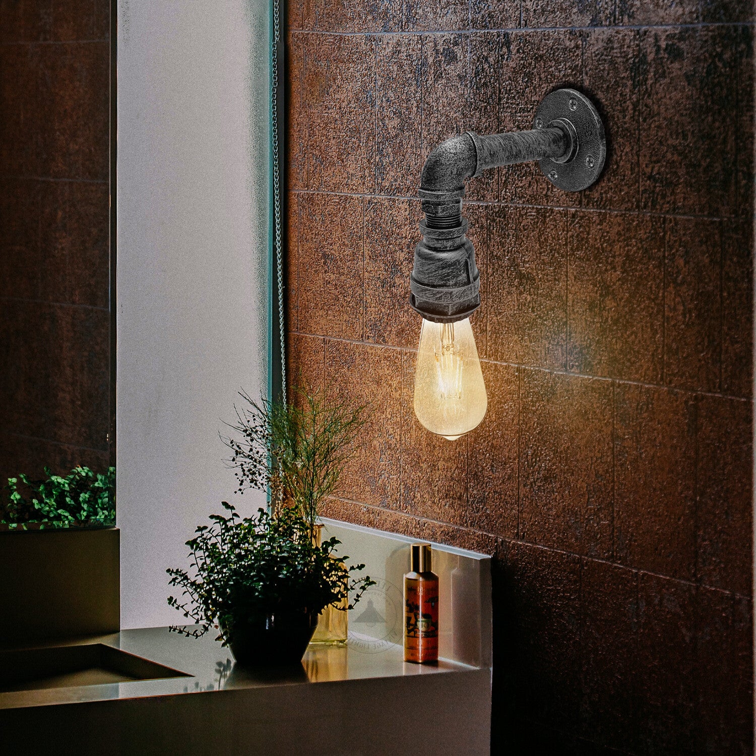 Wall-mounted industrial-style light