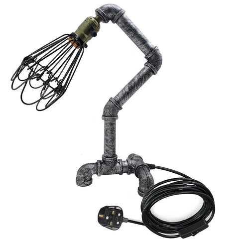 Steampunk Water Pipe Desk Lamp Retro Plugin Lighting ~6091