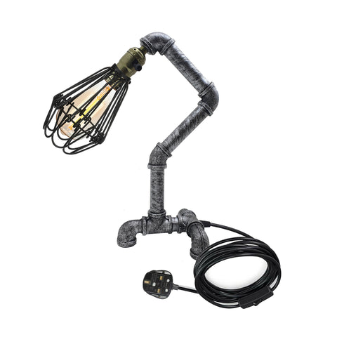 Steampunk Water Pipe Desk Lamp Retro Plugin Lighting ~6091