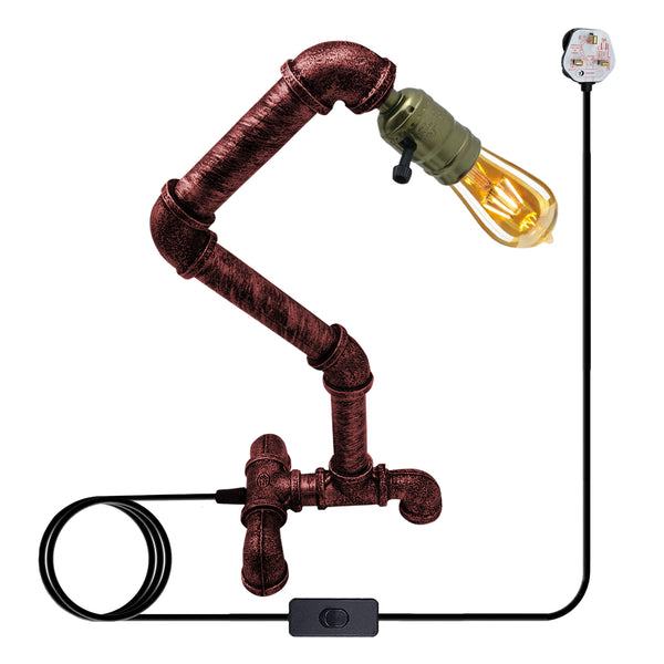 Budgetvriendelijke tafellampen IJzer Steampunk ~2836 – Rustiek Rood / Ja