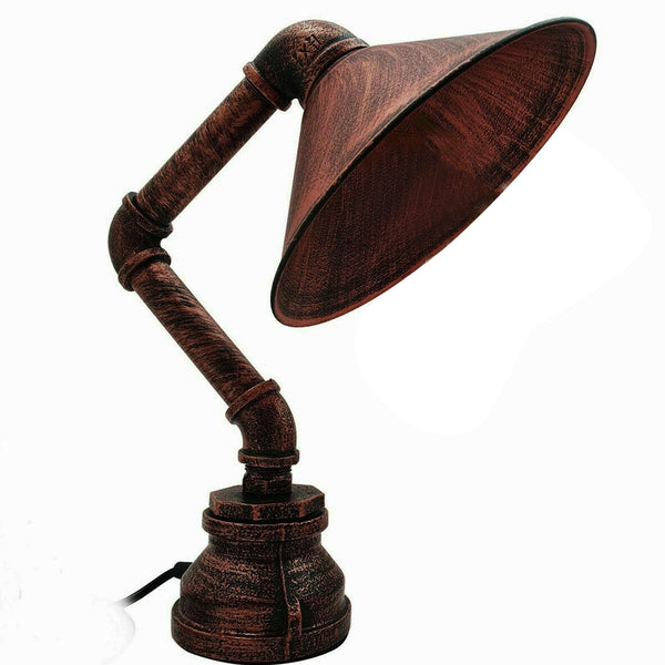 Beste Steampunk Lamp Industriële Bureautafellamp~2812 – Rustiek Rood / Nee
