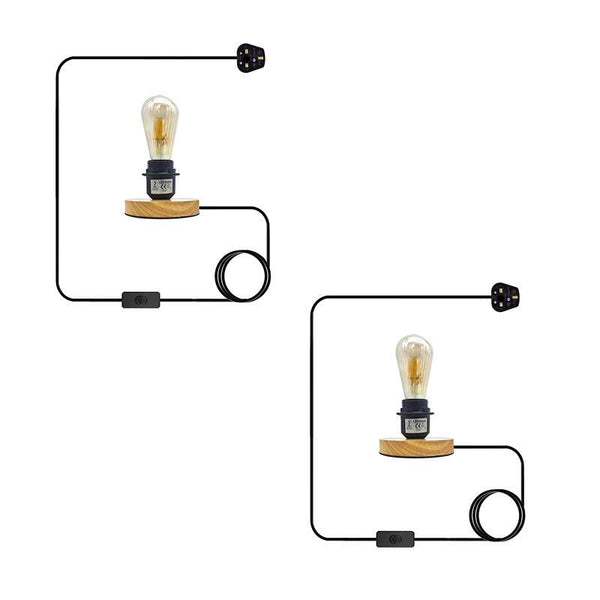 Industriële tafellampen voor woonkamer E27 verstelbare kabel nachtlampje ~ 5490  – 2-pack / Met lamp