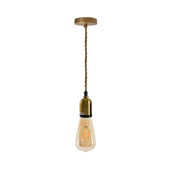 Plafondrozet Stoffen Flex Hangende Hanglamphouder Lichtfitting Kit ~5743  – Geel messing en goud / Ja