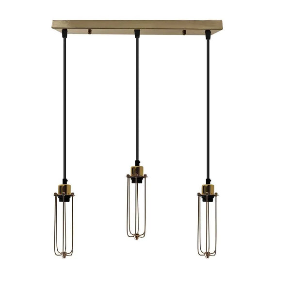 Cage hanglamp met lange buiscluster ~5144 – Nee / Geel messing