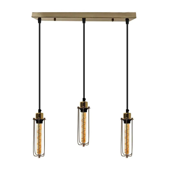 Cage hanglamp met lange buiscluster ~5144 – Ja / Geel messing