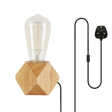 Houten voetlamp Plug-in tafellamp ~4557