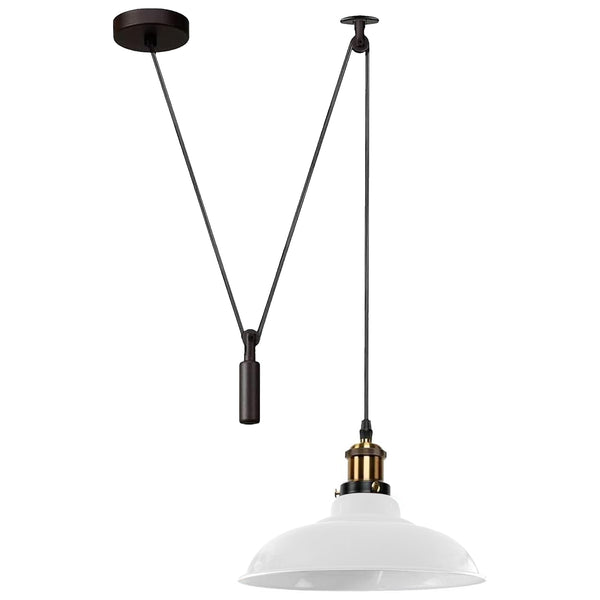 Industriële plafondlamp met één kop, Spider Light ~5604 – Wit