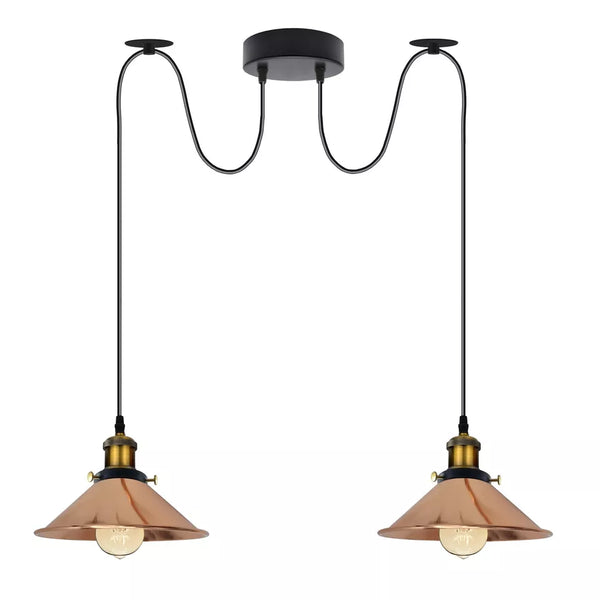 2-weg industriële plafond hanglamp ~ 3508  – Rose gold / Ja