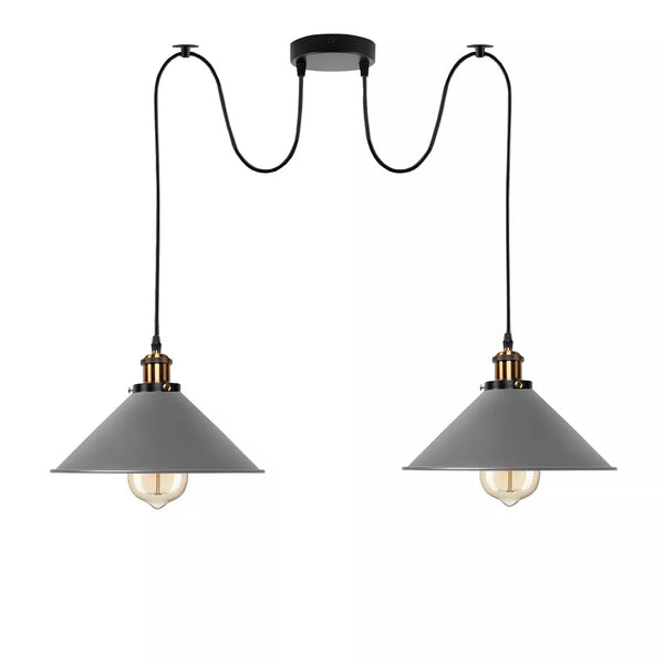 2-weg industriële plafond hanglamp ~ 3508  – Grey / Ja