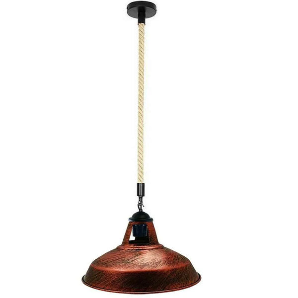 Hanglamp van henneptouw - E27 Edison-fitting ~5717 – Rustiek Rood / Nee
