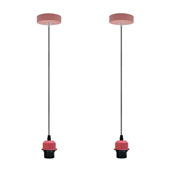 Vintage industriële hanglamp E27 lamphouder plafondlamp armatuur ~5811 – 2-pack / Nee