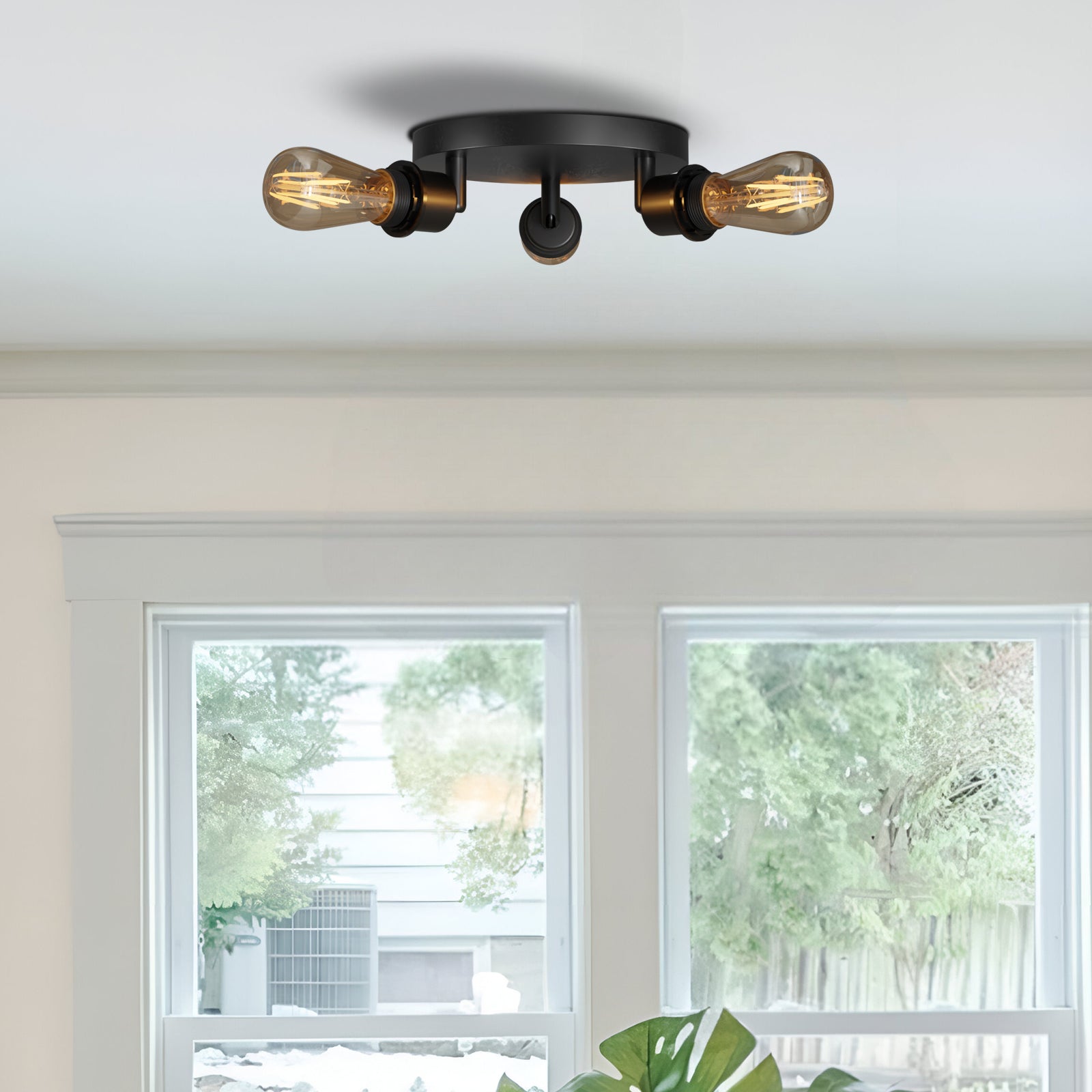 3 Way Semi Flush Mount Light Fixture