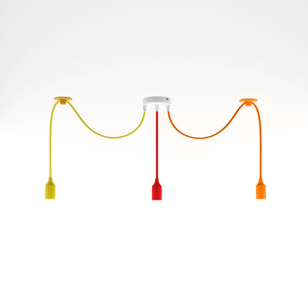 3-koppige, meerkleurige flexibele hanglamp ~5141 – Zonder lamp
