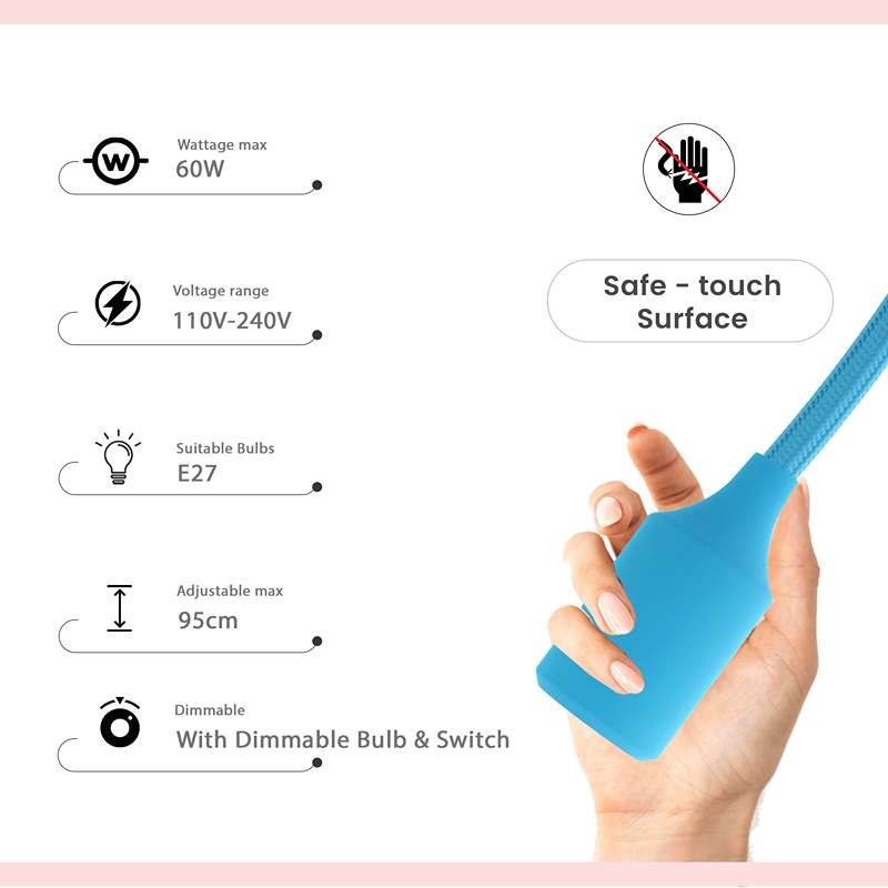 3 Head Spider shape Multiple Colour pendant Light Flex Swag Hook-Details