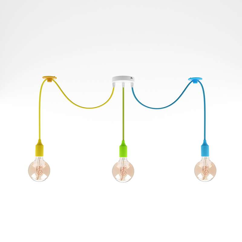 3 Head Spider shape Multiple Colour pendant Light Flex Swag Hook