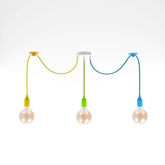 3 Head Spider shape Multiple Colour pendant Light Flex Swag Hook