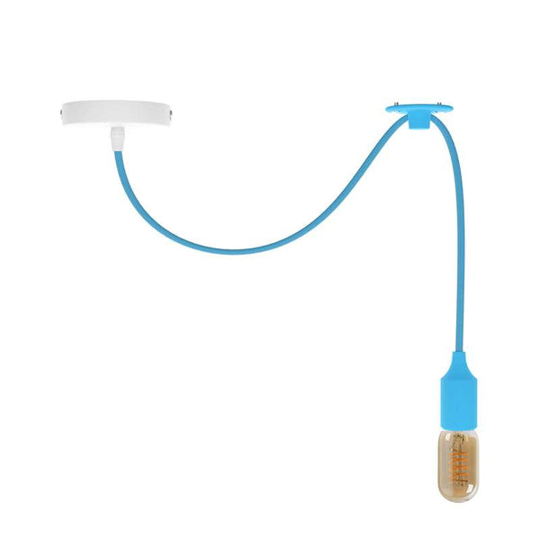 Keuken hanglamp op haak armatuur~4740 – 1m / Lichtblauw / Met lamp