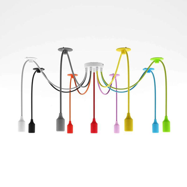 9-kops hanglamp met meerdere kleuren, flexibele swaghaak ~4667 – Zonder lamp