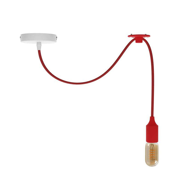 Keuken hanglamp op haak armatuur~4740 – 1m / Rood / Met lamp