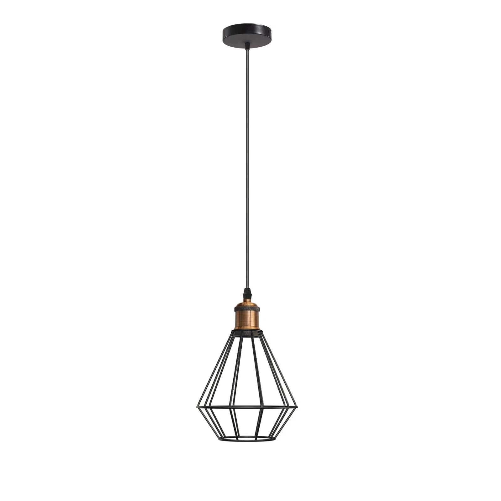Single head metal wire cage industrial pendant light without bulb