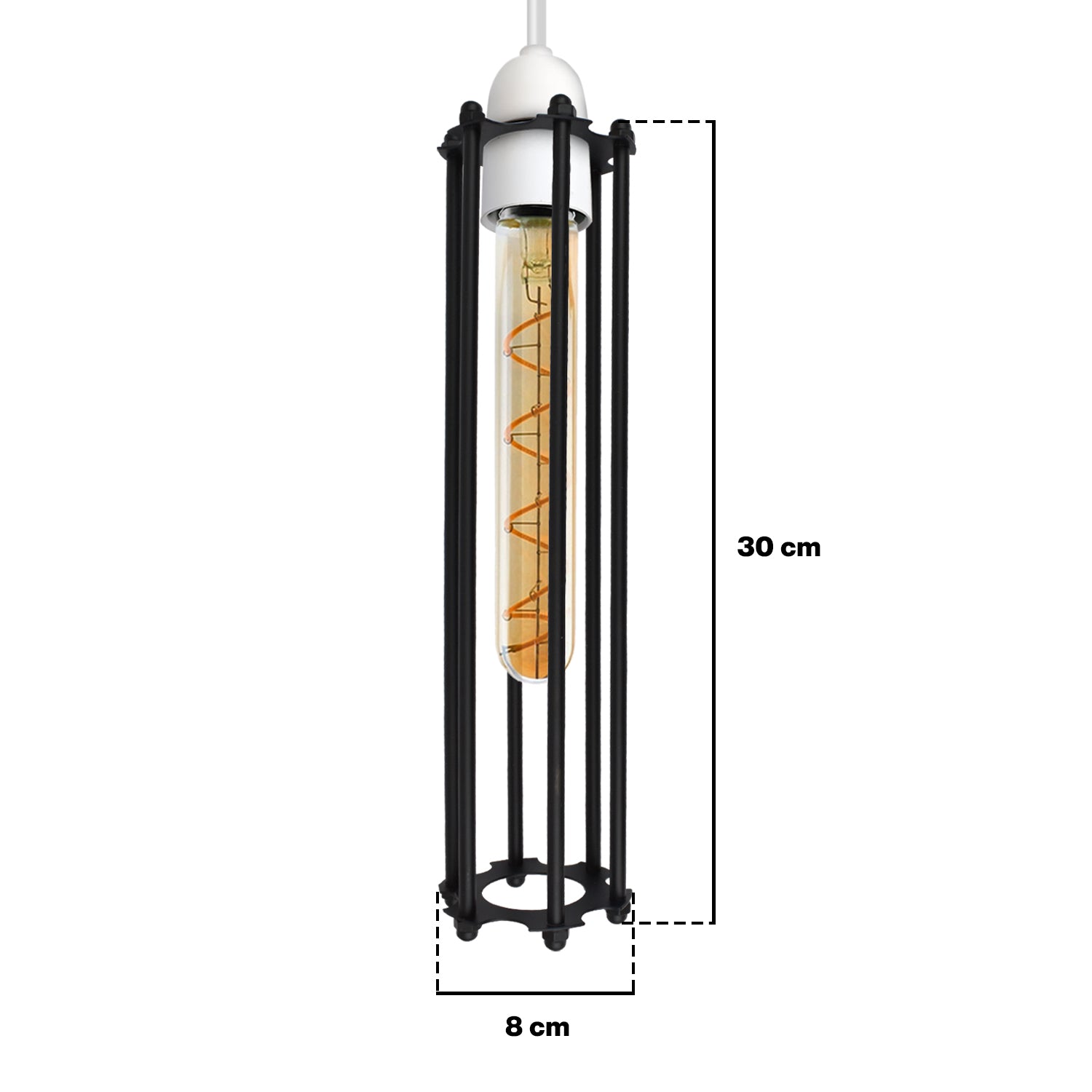 Long Cage Tube Pendant Shade Metal cage ~5490