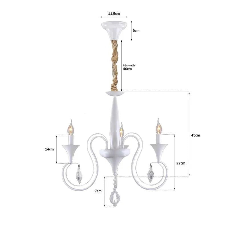 White Iron Chandelier