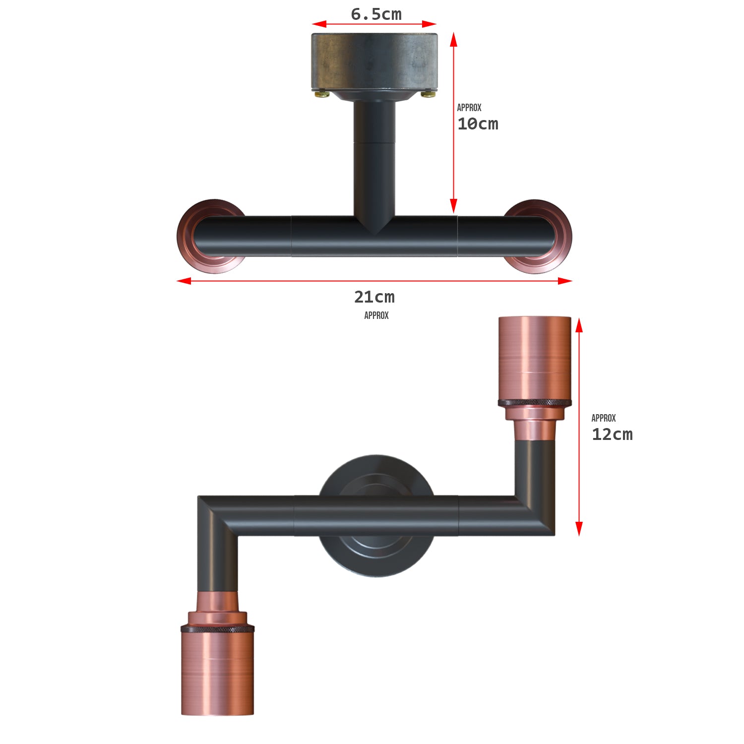 Conduit Pipe 2way Light Wall Lamp kit