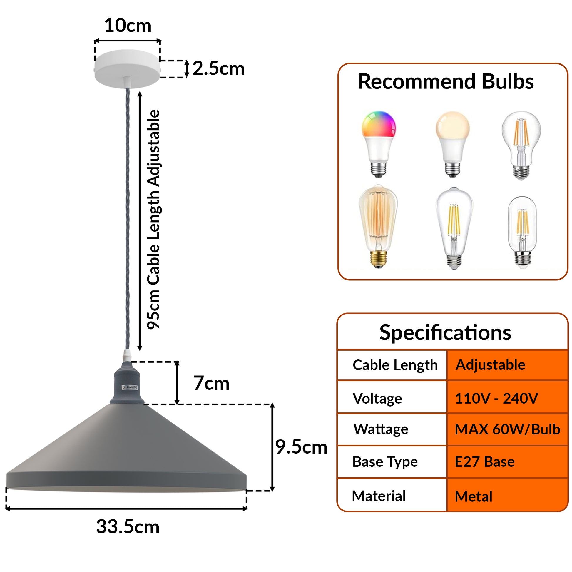 Cone Pendant Light Fixture Minimalist lighting