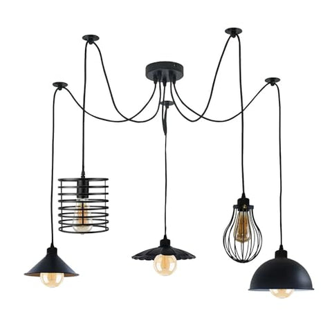 Modern Industrial 5-Light Pendant Ceiling Fixture ~6390