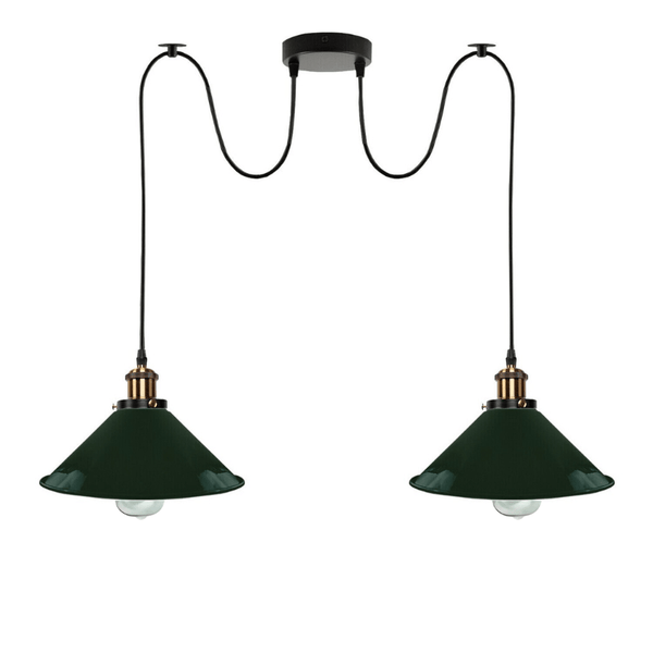 Industriële retro hanglamp met 2 lampen ~5330 – Groente / Ja