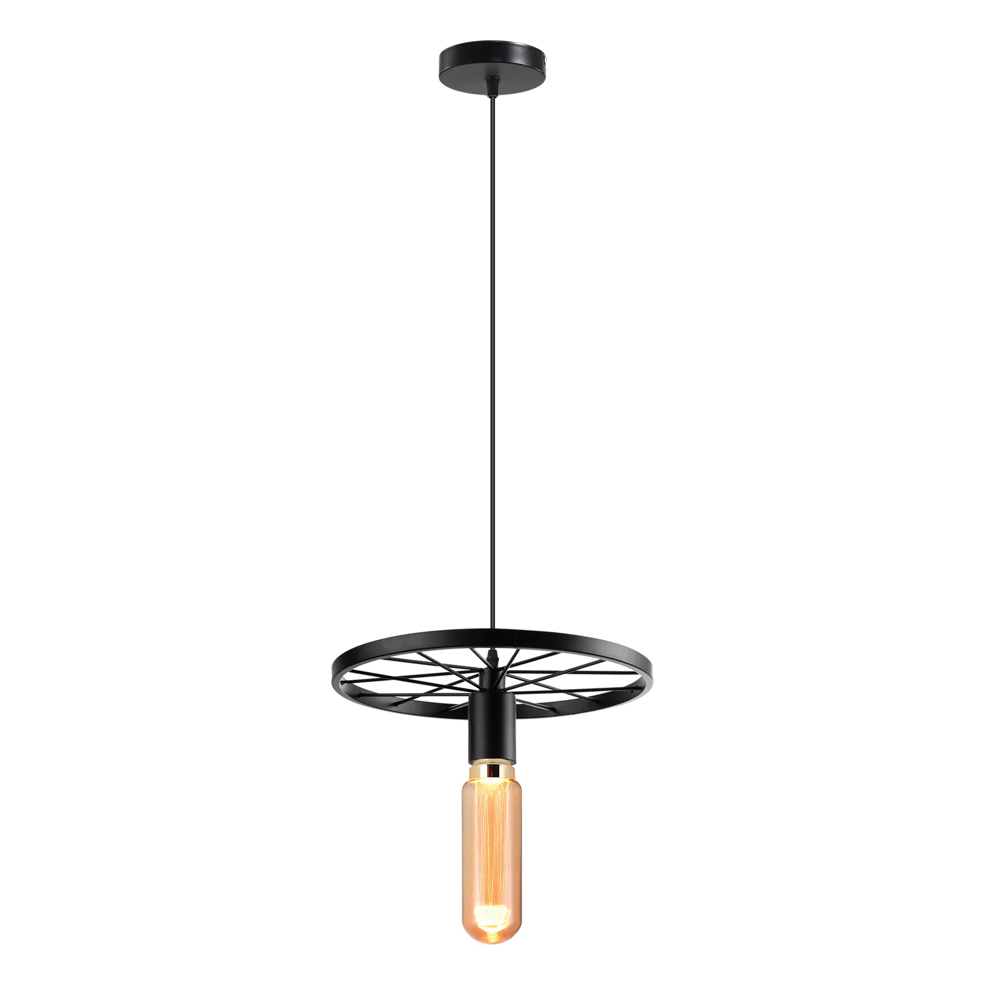 vintage industrial ceiling light with a wheel pendant design