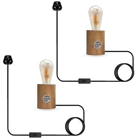 Houten voetlamp Plug-in tafellamp ~4557