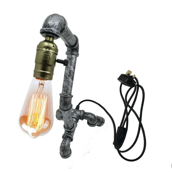 Budgetvriendelijke tafellampen IJzer Steampunk ~2836 – Geborsteld zilver / Ja