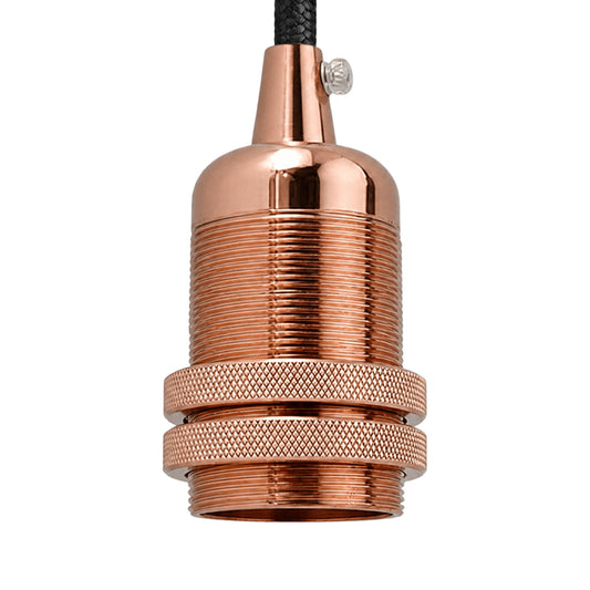 Gladde houder met ring, roségouden E27-fitting, keramische houder ~ 2736
