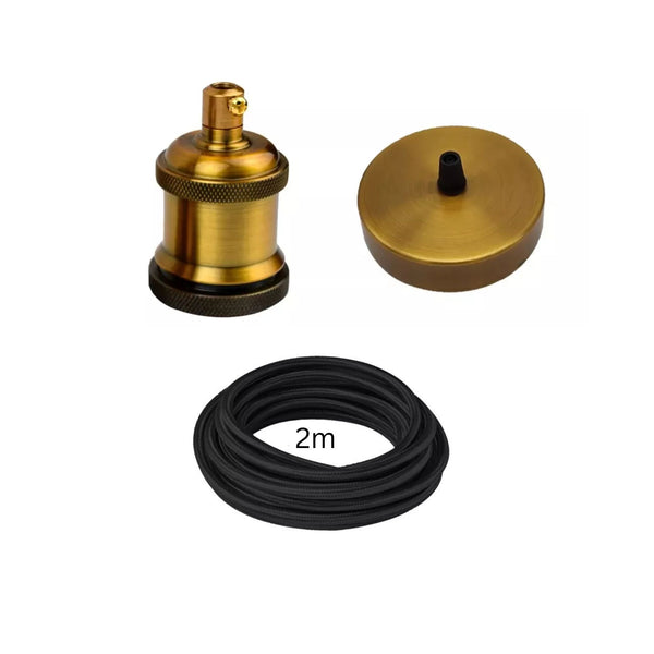 2m industriële metalen plafondlampfitting ~~5942 – Geel messing