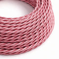 1M/5M/10M Twisted Pink 3-aderige flexibele stoffen kabel~4851