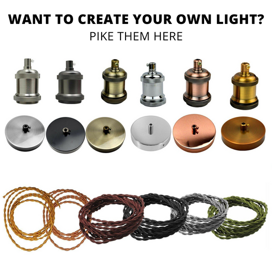 Vintage plafondrozet, stoffen kabel en hanglamphouders ~5213