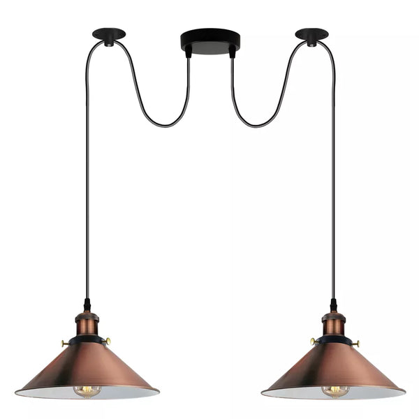 2-weg industriële plafond hanglamp ~ 3508  – Copper / Ja